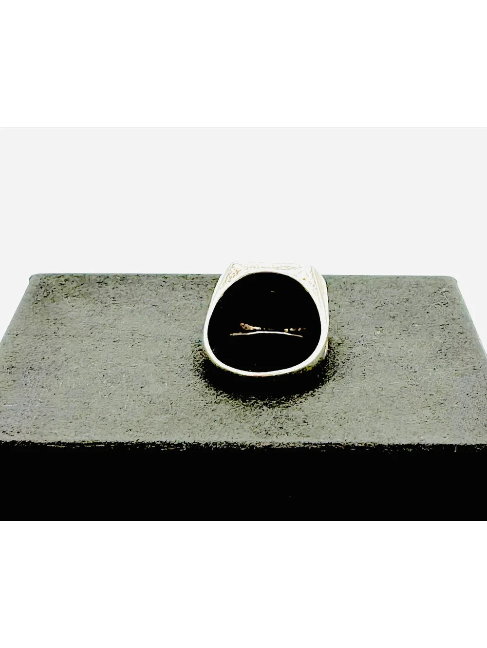 Rare Santo Domingo Juan Pedro Garcia man's sterling silver hematite signet ring